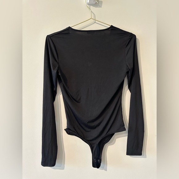 Express Black Body Contour Compression V-Neck Long Sleeve Bodysuit size Small - Picture 7 of 10